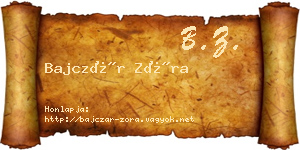 Bajczár Zóra névjegykártya